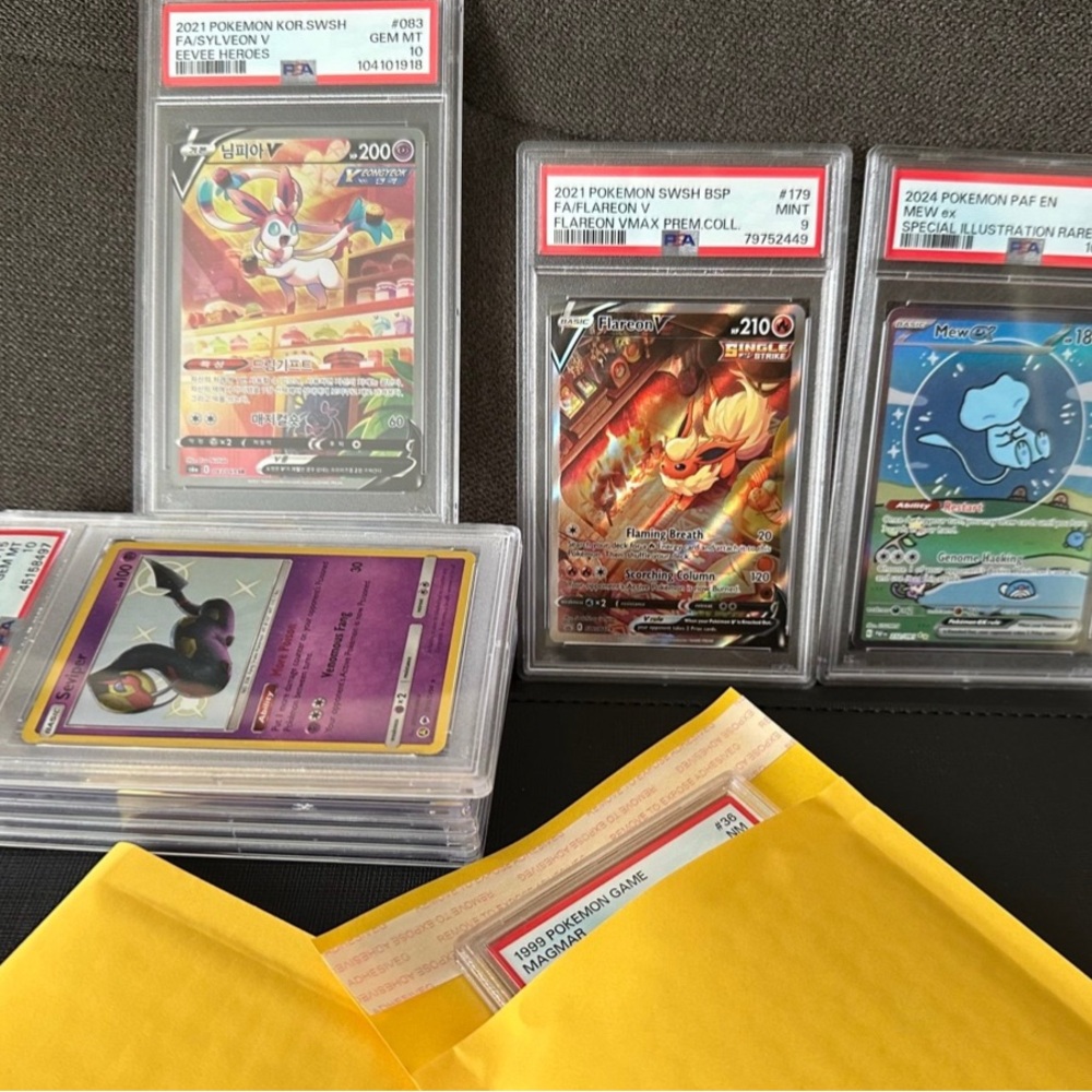 Mystery slab graded slab, one Pokemon tag Japanese or English pack and card bulk